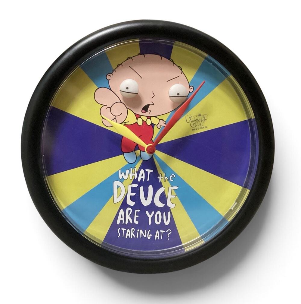Vntg 2004 Family Guy Stewie Griffin Moving Eyes Wall Clock  20th Century Fox